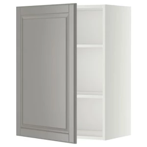 Настенный шкаф с полками - IKEA METOD, 60x80 см, белый/серый МЕТОД ИКЕА