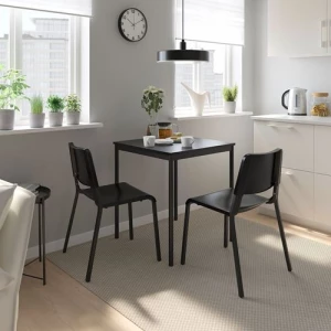 Стол и 2 стула - IKEA SANDSBERG/TEODORES, 67х73х67 см, черный, САНДСБЕРГ/ТЕОДОРЕС ИКЕА