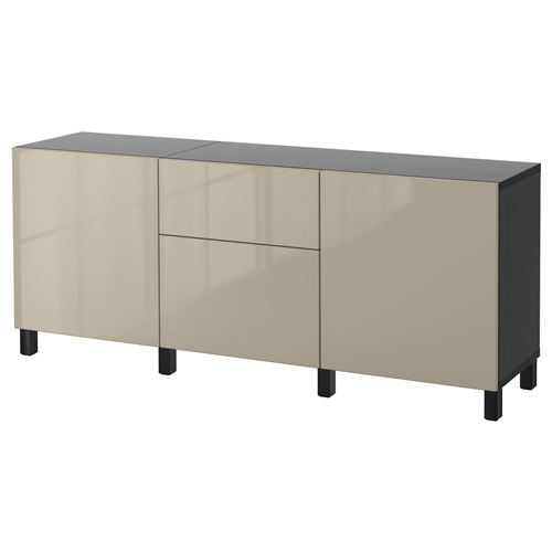 Комбинация для хранения - IKEA BESTÅ/BESTA/БЕСТА/БЕСТО ИКЕА, 180x42x74 см, серый