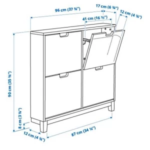 Обувница - IKEA STÄLL/STALL, 90х17 см, белый, ИКЕА