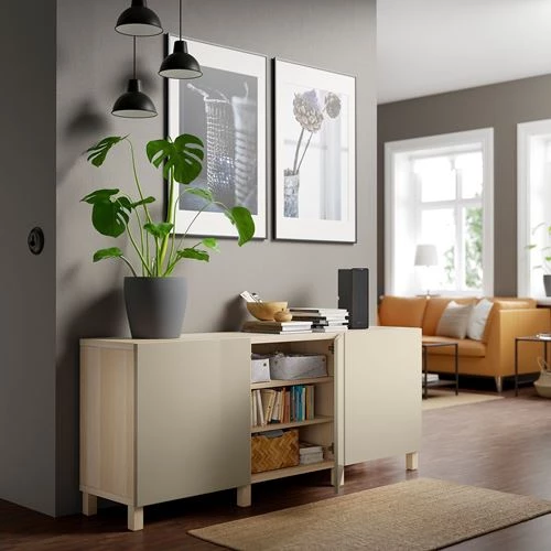 Комбинация для хранения - IKEA BESTÅ/BESTA/ БЕСТА/БЕСТО ИКЕА, 180x40x74 см, серый (изображение №2)