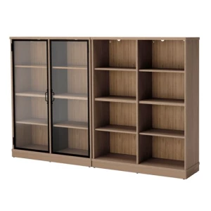 Шкаф для хранения  - LANESUND IKEA/ ЛАНЕСУНД ИКЕА, 242x37x152 см, коричневый/прозрачный