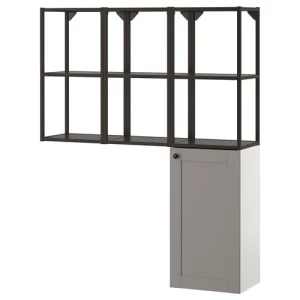 Стеллаж - IKEA ENHET, 120х32х150 см, серый/антрацит, ЭНХЕТ ИКЕА