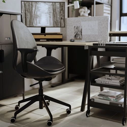 Офисный стул - IKEA HATTEFJÄLL/HATTEFJALL, 68x68x104см, черный, ХАТТЕФЬЕЛЛЬ ИКЕА (изображение №2)