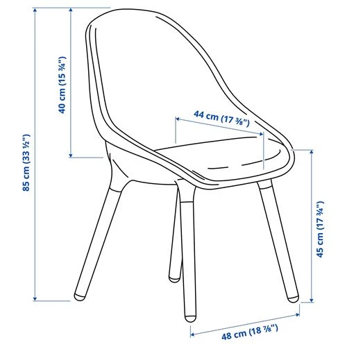 Стул - IKEA BALTSAR, 85х58х57 см,пластик белый/бежевый, БАЛТСАР ИКЕА (изображение №7)