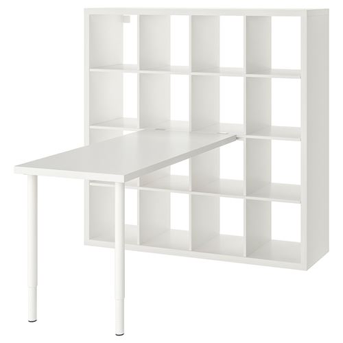 Письменный стол с книжной полкой 16 ячеек - IKEA LAGKAPTEN/KALLAX, белый, ЛАГКАПТЕН/КАЛЛАКС ИКЕА