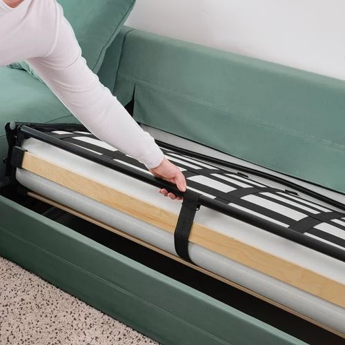 2-местный диван-кровать с козеткой - IKEA GRÖNLID/GRONLID, 68x98x277см, бирюзовый, ГРОНЛИД ИКЕА (изображение №6)