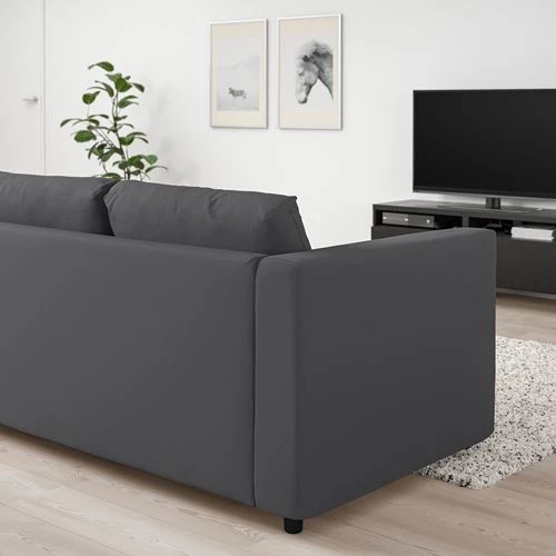 Диван-кровать 2-местный - IKEA VIMLE, 190х98х83 см, серый/белый, ВИМЛЕ ИКЕА (изображение №5)