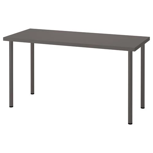 Письменный стол - IKEA LAGKAPTEN/ADILS, 140х60 см, темно-серый, ЛАГКАПТЕН/АДИЛЬС ИКЕА (изображение №1)