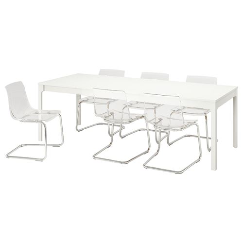 Стол и 6 стульев - IKEA EKEDALEN/TOBIAS, 180/240х90 см, белый, ЭКЕДАЛЕН/ТОБИАС ИКЕА