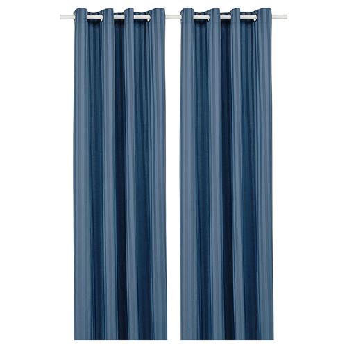 Штора, 2 шт. - IKEA MAJRID, 300х145 см, синий, МАЙРИД ИКЕА