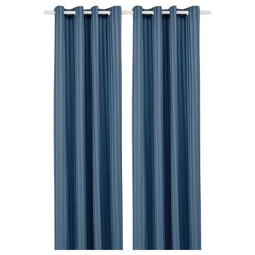 Штора, 2 шт. - IKEA MAJRID, 300х145 см, синий, МАЙРИД ИКЕА (изображение №1)