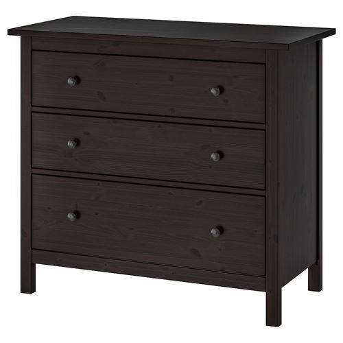 Комод с 3 ящиками - IKEA HEMNES, 96x108 см, коричневый, Хемнэс ИКЕА