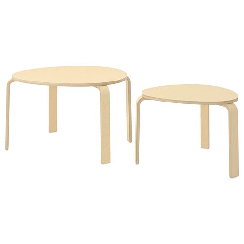 Комплект столов, 2 шт - IKEA SVALSTA/ИКЕА СВАЛЬСТА, березовый шпон