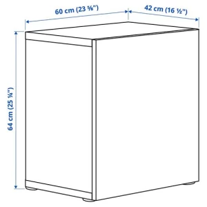 Настенный шкаф - IKEA BESTÅ/BESTA, 60x42x64 см, белый, Бесто ИКЕА