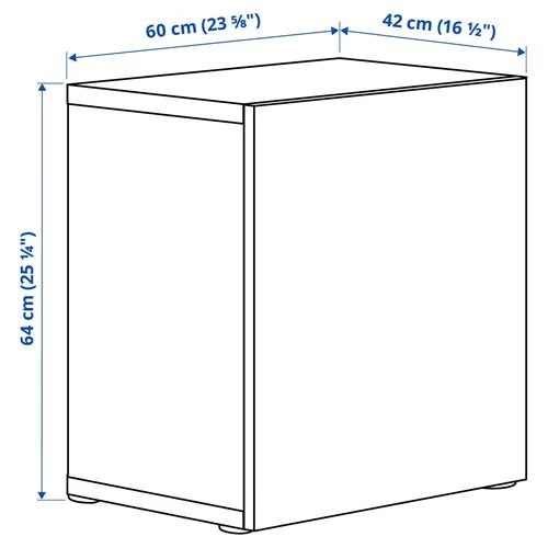 Шкаф - IKEA BESTÅ/BESTA/ Бесто ИКЕА, 60x40x64 см, белый (изображение №3)
