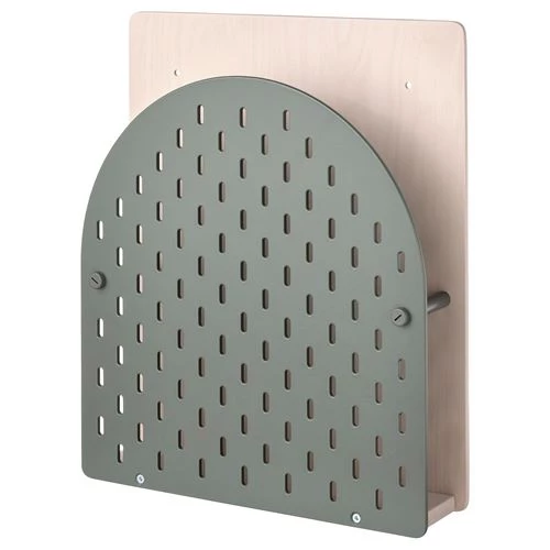 Полка настенная - VATTENKAR  IKEA/ ВАТТЕНКАР ИКЕА,  8x38x32 см, под беленый дуб/ зеленый (изображение №1)