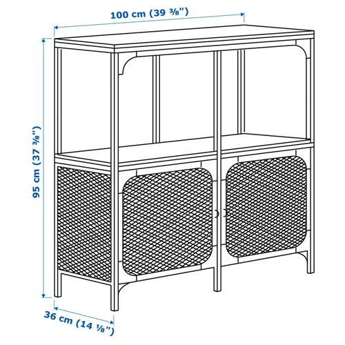 Комбинация: стол, кресло и шкаф - IKEA FJÄLLBO/FJALLBO/KULLABERG/GULLHULT, 100х36 см, 100х95х36 см, сосна/черный, ФЬЕЛЛЬБО/КУЛЛАБЕРГ/ГУЛЛЬХУЛЬТ ИКЕА (изображение №5)