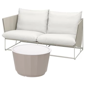 Диван садовый - IKEA HAVSTEN/LÅGASKÄR/LAGASKAR, 90х179 см, белый, ИКЕА
