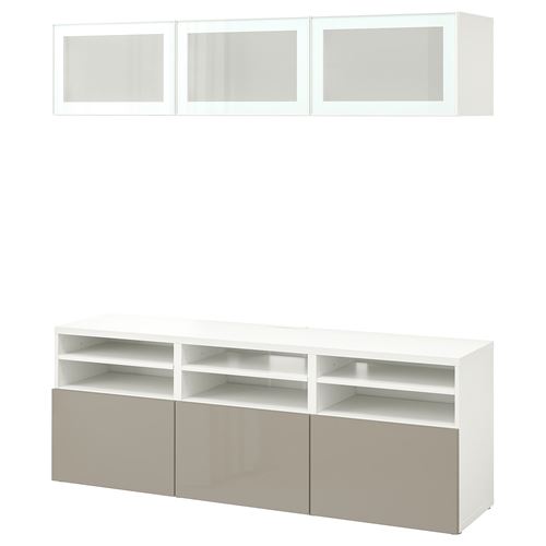 Тумба для ТВ - IKEA BESTÅ/BESTA, 180x42x192 см, серый, Бесто ИКЕА