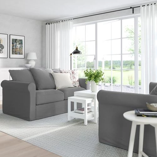2-местный диван - IKEA GRÖNLID/GRONLID, 98x177cм, серый, ГРЕНЛИД ИКЕА (изображение №2)