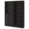 Книжный шкаф с дверцей - BILLY/OXBERG IKEA/ БИЛЛИ/ОКСБЕРГ ИКЕА, 30х160х202 см, чёрный