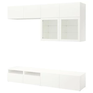 Тумба под телевизор - IKEA BESTÅ/BESTA, 240x42x231 см, белый, Бесто ИКЕА