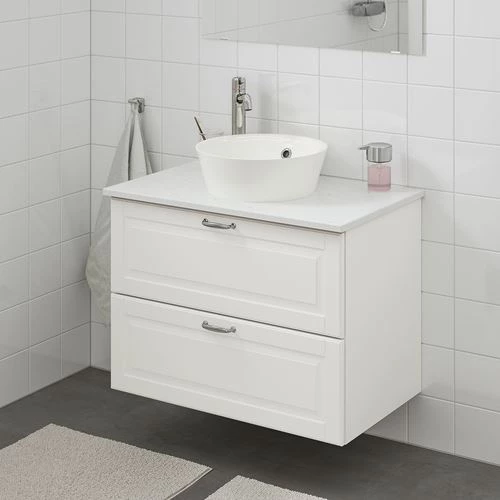 Шкаф со столешницей+раковина - IKEA GODMORGON/TOLKEN/KATTEVIK, 82x49x75 см, белый ГОДМОРГОН/ТОЛКЕН/КАТТЕВИК ИКЕА (изображение №2)