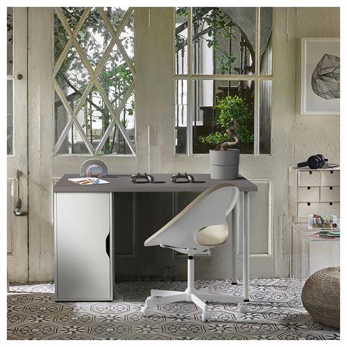Письменный стол с ящиком - IKEA ALEX, 120x60 см, темно-серый/белый, АЛЕКС ИКЕА (изображение №2)