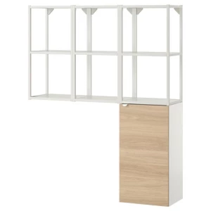 Стеллаж - IKEA ENHET, 120х30х150 см, белый/дуб, ЭНХЕТ ИКЕА