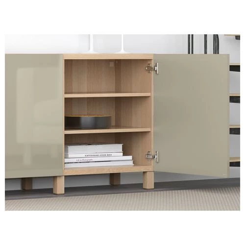 Комбинация для хранения - IKEA BESTÅ/BESTA/ БЕСТА/БЕСТО ИКЕА, 180x40x74 см, серый (изображение №5)