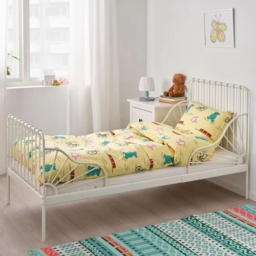 Выдвижной каркас кровати и основание кровати - IKEA MINNEN/LURÖY, 80x200 см, белый, ИКЕА (изображение №8)