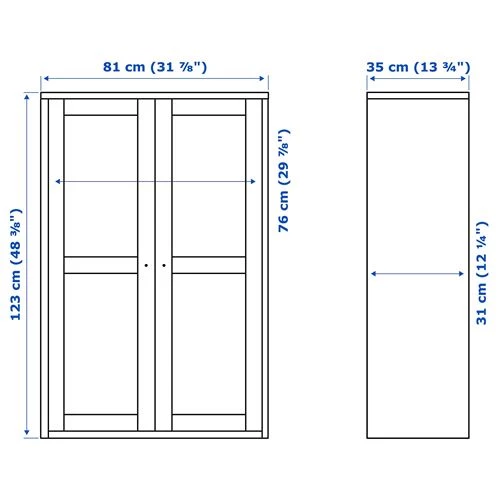 Шкаф - HAVSTA IKEA/ ХАВСТА ИКЕА, 81x123x35 см, серый (изображение №6)