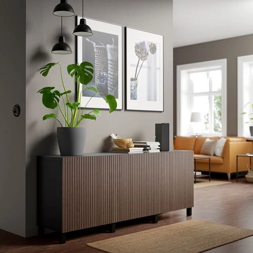 Комбинация для хранения - IKEA BESTÅ/BESTA/БЕСТА/БЕСТО ИКЕА, 180x42x74 см, коричневый (изображение №2)