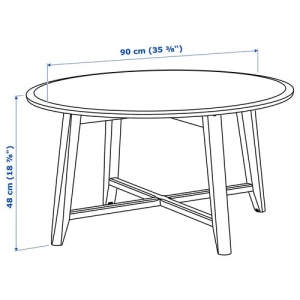 Журнальный стол - IKEA KRAGSTA/ИКЕА КРАГСТА, 90х48 см, белый