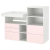 Столик пенальный - IKEA PLATSA/SMÅSTAD/SMASTAD, 150x79x123 см, белый/розовый, ИКЕА