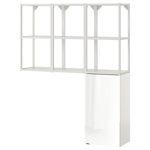 Стеллаж - IKEA ENHET, 120х30х150 см, белый/белый глянцевый, ЭНХЕТ ИКЕА