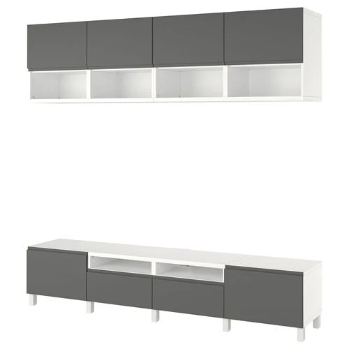 Тумба для ТВ - IKEA BESTÅ/BESTA, 240x42x230 см, серый, Бесто ИКЕА (изображение №1)