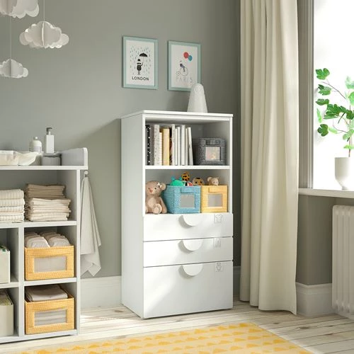 Комод детский - IKEA PLATSA/SMÅSTAD/SMASTAD, 60x42x123 см, белый, ИКЕА (изображение №2)