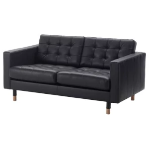 2-местный кожаный диван - IKEA LANDSKRONA, 78x89x164см, черный, ЛАНДСКРОНА ИКЕА