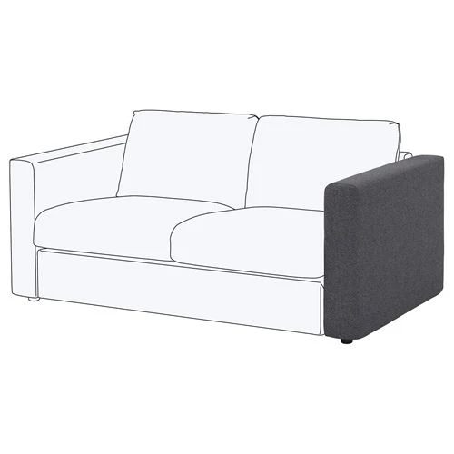Чехол на подлокотник дивана - IKEA VIMLE, серый, ВИМЛЕ ИКЕА (изображение №2)