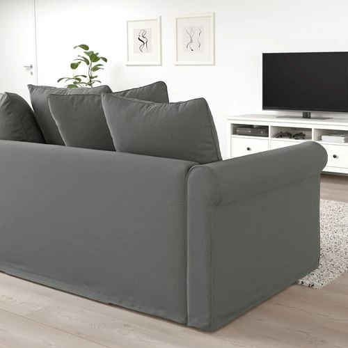 2-местный диван и шезлонг - IKEA GRÖNLID/GRONLID, 98x258см, серый, ГРЕНЛИД ИКЕА (изображение №7)