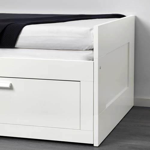 Каркас кровати-кушетки c 2 ящиками - IKEA BRIMNES, 80х200 см, белый, БРИМНЭС/БРИМНЕС ИКЕА (изображение №7)