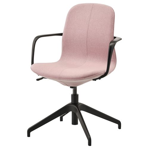 Офисный стул - IKEA LÅNGFJÄLL/LANGFJALL, 67x67x92см, розовый, ЛОНГФЬЕЛЛЬ ИКЕА