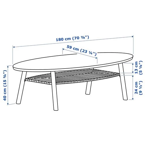 Журнальный стол - IKEA STOCKHOLM/ИКЕА СТОКГОЛЬМ, 180х59х40 см, шпон грецкого ореха (изображение №6)