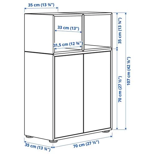 Комбинация для хранения - EKET IKEA/ЭКЕТ ИКЕА, 70x35x107, серый (изображение №5)