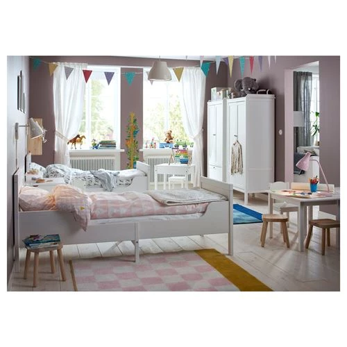 Кровать одноярусная - IKEA SUNDVIK/LURÖY, 80x200 см, белый, ИКЕА (изображение №7)