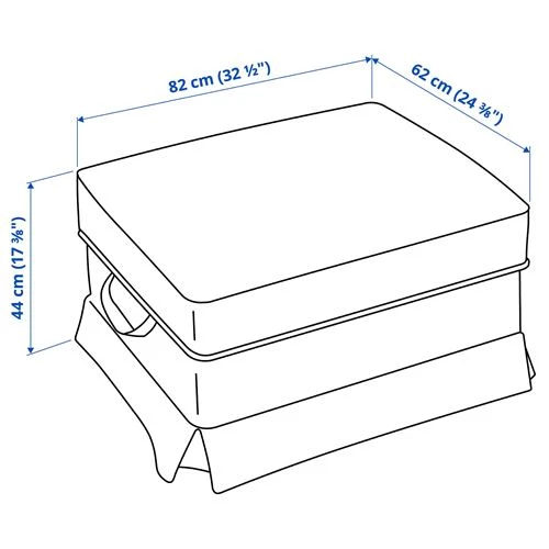 Пуф с местом для хранения - IKEA EKTORP, 82х62х44 см, светло-бежевый, ЭКТОРП ИКЕА (изображение №6)