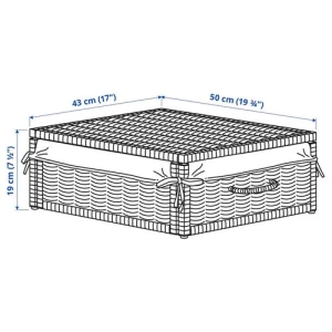 Корзина для белья - IKEA TOLKNING, 50x43x19 см, коричневый, ИКЕА