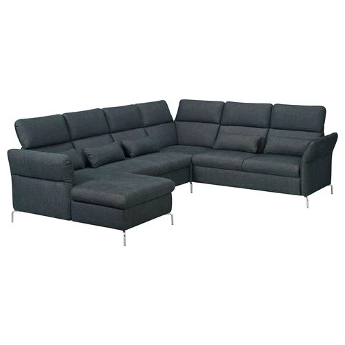 5-местный угловой диван и шезлонг - IKEA FAMMARP, 109x108см, серый/черный, ФАММАРП ИКЕА (изображение №1)